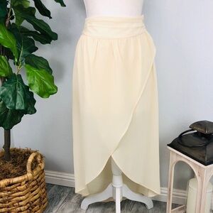 NWOT CREAM SHEER HIGH WAIST HIGH LOW MAXI SKIRT
